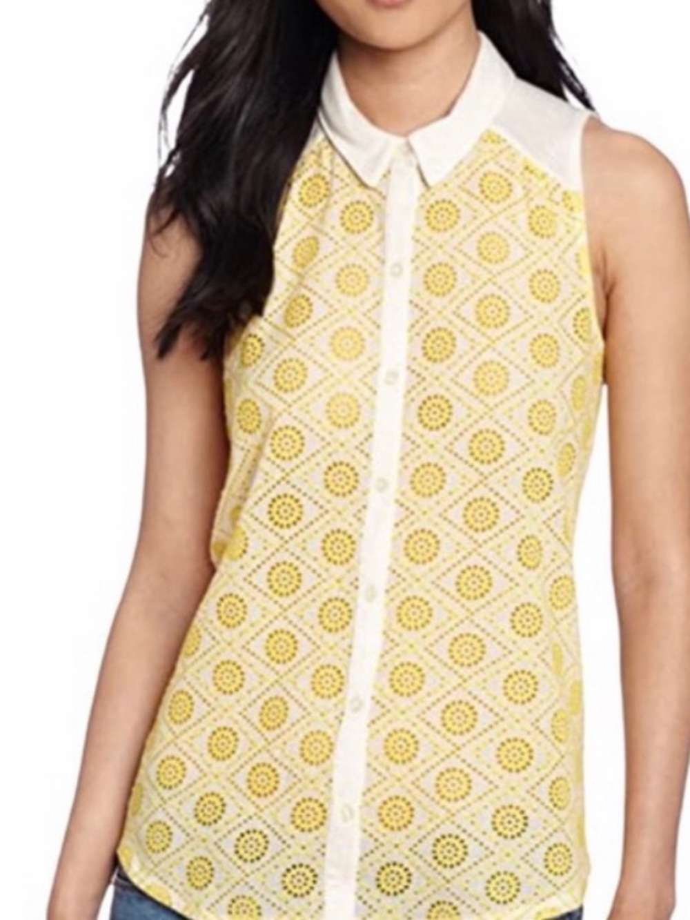 🎉5/$20🎉LUCKY BRAND Sleeveless Button-Front Knit Top
